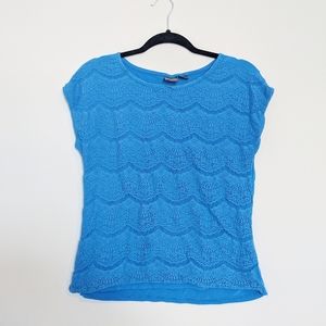 $$$ Covington basic tee with knitted layer blue M